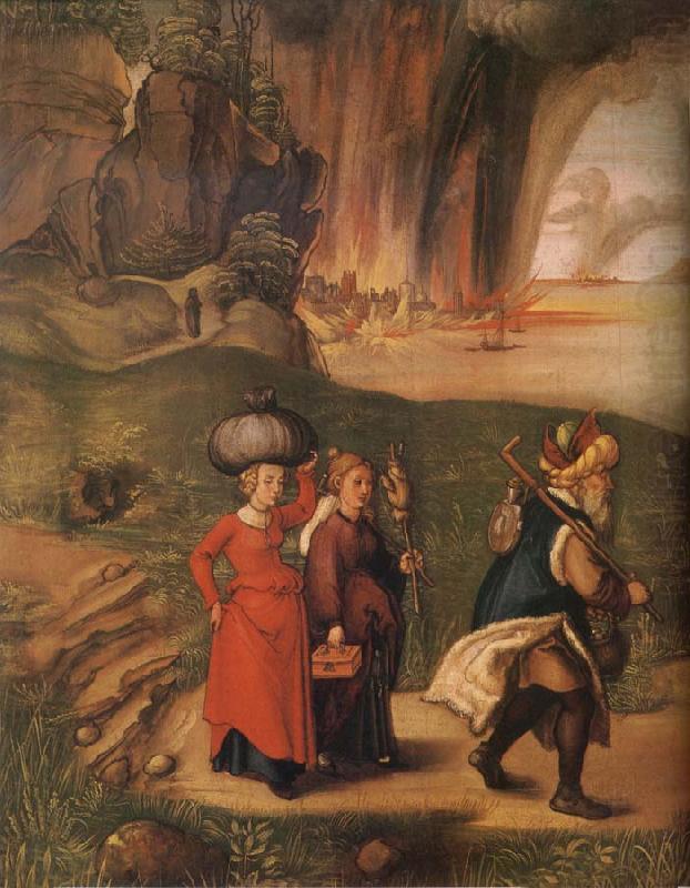 Albrecht Durer Lot flees with his family from sodom china oil painting image